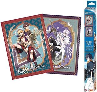 GB eye Fate Grand Order Fujimaru,Gilgamesh and Merlin Unframed Set of 2 Chibi Poster Print 15" x 20.5" Anime Manga Wall Art Prints for Bedroom Office Room Decor Gift