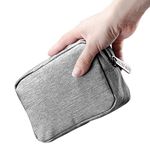 DOB SECHS Waterproof Canvas Mini Travel Makeup Carrying Case Wash Bags Cosmetic Bag Portable Electronics Accessories Organizer Wash Gym Shaving Bag, Grey