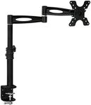 Mount-It! Single Monitor Arm Mount | Desk Stand | Heavy Duty Full Motion Height Adjustable | Fits 19 21 24 27 29 30 in VESA 75 100 Compatible Computer Screen | C-Clamp Base | Holds up to 33 Lbs