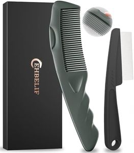 Dandruff Comb 2PC Upgraded Fine Tooth Scalp Detox Comb Lice for Women, Men & Kids Scalp Detoxing, Sweep & Massage Hair Brush Tool with Elegant Box for Hair Care Tool (Green)