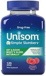 Unisom Simple Slumbers DrugFree Sleep Aid Gummies Melatonin 5mg Midnight Raspberry,120 Count