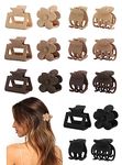 16 PCS Small Hair Clips for Women & Girls, Durable Matte Claw CLips for Thin Hair, Strong Hold Noslip Medium Hair Claw Clips Cute Hair Accessories with Multi Color