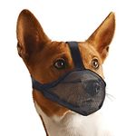 YAHAZORR Dog Muzzle for Large Dogs, Full-Covered Air Soft Dog Mesh Muzzle with Adjustable Straps, Breathable Drinkable Prevent Barking Chewing Eating Licking -Black,L(10¼”-12¼”)