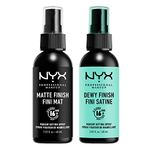 NYX PROFESSIONAL MAKEUP Makeup Setting Spray Matte Finish + Dewy Finish, 2 Count