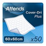 Attends Cover Dri Plus 60x60 (731ml) 50 Pack Incontinence Protection