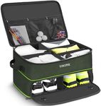 2 Layer Golf Trunk Organizer, Waterproof Car Golf Locker with Separate Ventilated Compartment for 2 Pair Shoes, Golf Trunk Storage for Balls, Tees, Clothes, Gloves, Accessories, Golf Gifts, Green