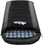 Weisshorn Sleeping Bag Single Camping Sleep Outdoor Gear 12cm-Thick Moisture-Proof Down to -20°C Portable Lightweight for Camp Caranvan Winter Thermal w/Carry Bag Black