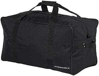 Winnwell Basic Hockey Carry Bag - Large Heavy Duty Storage Equipment Bag for Player Gear - Multiple Sizes to Store All Your Protective Equipment (Junior Black)