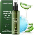 Piercing Aftercare Spray - Sterile Saline Solution for Piercings with Panthenol & Tea Tree Oil for Bumps - Lip, Body, Nose Rings, & Ear Piercing Cleaner - Saline Spray for Piercings - 4 Fl Oz