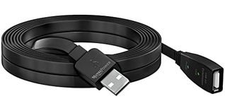 MutecPower 10m ULTRA FLAT USB 2.0 male to female cable with extention chipset - USB Active Extension cable Repeater Cable 10 Meters Ultra slim