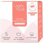Nua Ultra-Safe Maternity Panties XXL-XXXL (38-54 INCHES) | Postpartum Bleeding and Clots | 4X More Absorbent | 360 Degree Protection | 25% Longer Absorbent Core | Super Soft Top Sheet | Breathable | Safe on Skin