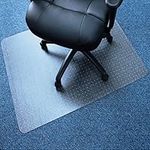 Marvelux Office Chair Mat for Low Pile Carpets 90 x 120cm, Clear Carpet Protector Mat for Chairs Under Desks, Rectangular PVC Carpeted Floor Mat for Computer Desk Chair