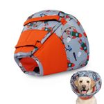 Hjumarayan Dog Cone Collar, Dog Cones after Surgery Soft Dog Cones to Stop Paw Licking Comfy Recovery Collars for Dogs, Waterproof Dog Head Cone Anti-Bite Lick Wound Healing (Red M)