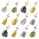 Bass Fishing Lures Buzzbait Spinnerbait Kit Hard Metal Bass Spinner Baits Fishing Lure Multicolor Swimbait Buzz Bait Fishing Lure for Bass Pike Trout Salmon Fishing