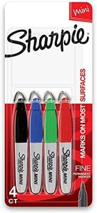 Sharpie Mini Permanent Markers, Fine Point, Assorted Colours, 4 Count