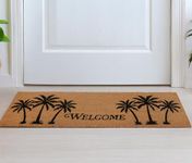 CRISPIFY Rectangular Natural Coco Coir Main Door Mat For Entrance 120x40 Cm, Welcome Mat For Door Entrance With Unique Palm Tree Design And Complimentary Ebook, Doormats For Main Door Entrance Decor