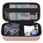 Canboc Hard Travel Case for Handheld Inhaler Nebulizer, Home Compression Nebulizer for Adults and Kids, Mesh Pocket fit Packets of Medication or Other Essentials, Rose Gold