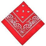 Aomig Bandana Head Scarf for Men and Women, Stylish Cowboy Headband Handkerchief, Multi-purpose Hair Scarf Paisley Print Unisex Headwraps, Bib Party Face Covering Headwear for Motorcycling (Red)…