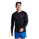 Speedo Men's UPF 50+ Easy Long Sleeve Rashguard Swim Tee, Black, X-Large