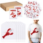 100 Pcs Crab Bib Lobster Bib Wet Wipe Bundle 50 Pcs Disposable Adult Bibs 50 Pcs Moist Towelettes for Seafood Fest, Lobster, about 2.36 x 3.15 inches/ 6 x 8 cm