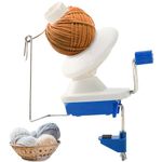 NATGAI Hand-Operated Yarn Ball Winder, Yarn Cake Winder Manual Wool Winder Holder for Swift Yarn Fiber String Ball, Yarn Winder (Blue)