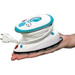 GoIron Home-Quilting-Travel Portable Mini Steam Iron, White / Teal