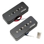 Wilkinson WO90 Ceramic P90 Soapbar Pickups Set for Les Paul SG Electric Guitar, Black