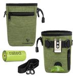 VANNMESTER Dog Training Treat Pouch,Hands-Free Dog Treat Bag,Puppy Treat Pouch,Dog Training Bag with Adjustable Belt, Metal Clip-Green