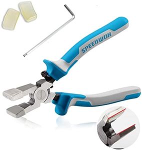 SPEEDWOX Glass Breaking Pliers for Stained Glass, Stained Glass Pliers, 8" Key Fob Pliers, Glass Pliers Flat with 2 Pcs Rubber Tips for Stained Glass and Work Key Fob Hardware Install