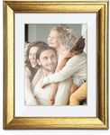 TWING 11x14 Picture Frame Gold Displays 8x10 Photo Frame with Mat or 11x14 Without Mat,Photo Frame Collage for Wall Decor Mounting or Table Display, Ideal to Family and Friends