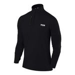 TCA Fusion Gym Tops for Men Training Sports Long Sleeve Running Top Men Gym Clothes - Black, M