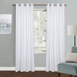 MYSKY HOME White Curtains for Bedroom, Grommet Room Darkening Curtains for Living Room, Vertical Blinds Privacy Thermal Insulated Curtains, 1 Curtain Panel, 52 x 84 Inch, Pure White