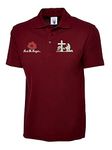 Remembrance Day Embroidered Lest We Forget Logo Polo Shirt Poppy Flower Armed Forces Day Top (Maroon, L, l)