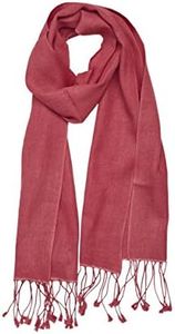 Cashmere Boutique Women Pashmina Scarf for Daily Wear, Wedding, Evening Party, and Winter Warm - 70% Cashmere and 30% Silk - Raspberry Pink, 12" x 60"