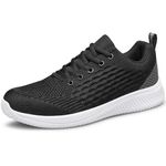 AMANSSE Mens Walking Shoes Running Shoes Lightweight Tennis Shoes Workout Shoes Sneakers Black Size 12