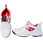 BAS Vampire 001 Cricket Shoes (White RED, 10) Light Weight