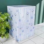 Kuber Industries Pack of 2 Top Loading Washing Machine Cover |Waterproof And Dust Proof Fully Automatic Washing Machine Cover |Blue flowers Laundry Machine Protect Cover With Zip |Blue&White