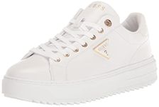 GUESS Women's Denesa Sneaker, White 145, 7