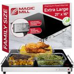 Magic Mill Extra Large Food Warmer for Parties | Electric Server Warming Tray, Hot Plate, with Adjustable Temperature Control, for Buffets, Restaurants, House Parties, Party Events (21" x 16")