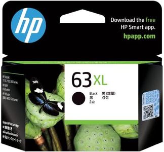 HP 63XL Genuine Original Black Printer Ink Cartridge works with HP OfficeJet 4600, 5200, HP DeskJet 2100, 3600 and HP ENVY 4500 Series - (F6U64AA)