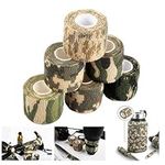 Dproptel 6 Rolls Military Camouflage Tape Camo Wrap Outdoor Self-adhesive Protective Form Non-woven Fabric Camo Stretch Bandage for Hunting Gun,Knives,Flashlight,Telescope,Bicycle