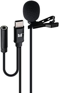 XTREME DIGITAL LIFESTYLE ACCESSORIES Monster Lavalier Clip-On Mic for Type-C USB Ports, Works with Smartphones/Cameras/Recording Devices, 3.5mm Aux Out Port, Plug and Play Installation