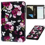 Server Book for waitress Book with zipper pocket,Fit waitress apron,guest check books for servers waitress notepad check presenters for restaurants (rose)
