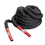 GEARDO Battle Rope - 1.5 Inches Width Poly Dacron 50 Feet Length Exercise Undulation Ropes - Gym Muscle Toning Metabolic Workout Fitness (Anchor NOT Included) (1.5 x 50 FT Red Handles)