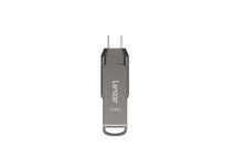 Lexar 256GB JumpDrive Dual Drive D400 USB 3.2 Type-C & Type-A Flash Drive for Storage Expansion, Photo Back-up for iPhone 15, Up to 130MB/s, Metal Housing & Swivel Design, Titanium (LJDD400256G-BNQNU)