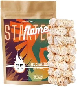 Fire Starter Bundle. Includes 25 Pieces of Wool Wax Coils in Mayhem & Mercy Banded Packaging. NonToxic Fire Starter for Wood Stove, Charcoal Grill, Fire Pit, and More! For BBQ Night and Night Camping!