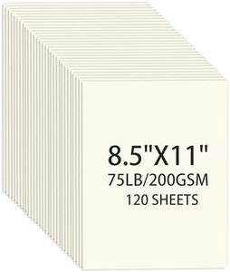 Cream Cardstock 8.5 X 11, 120 Sheets Card Stock, 75lb/ 200gsm Copy Paper, Cardstock Printer Paper For Art, Drawing, Invitations, DIY Cards, Scrapbook, Craft, Construction, School & Office Supplies