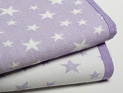 NORA HOME Colcha de Verano Cama 200 Lila Reversible en Tejido Piqué - Estrellitas
