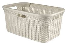 Curver Style 45 Litre Laundry Basket, Vintage White