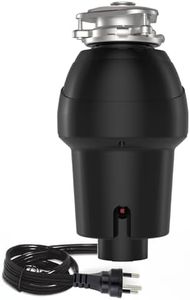 Garbage Disposal with Air Switch, 1 HP, 4-Stage Grinding, 3500 RPM, Quiet Kitchen Food Waste Disposer, ABS & Stainless Steel Construction, Matte Black, Easy Installation for Home Kitchens
